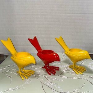 3 CB2 Chick Tealight Candle Holder Solid Metal Votive Enamel Coated